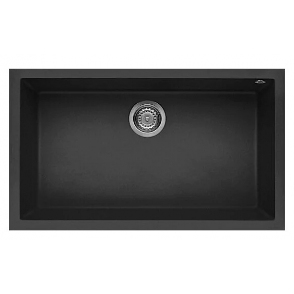 Elleci QUADRA130U 黑色花崗岩廚房台下石盆